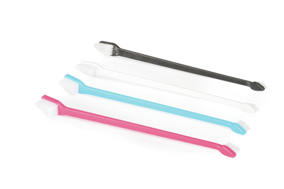 Set di spazzolini Camon per cani con doppia testina e setole in nylon, colori assortiti Set di spazzolini Camon per cani con doppia testina e setole in nylon, colori assortiti